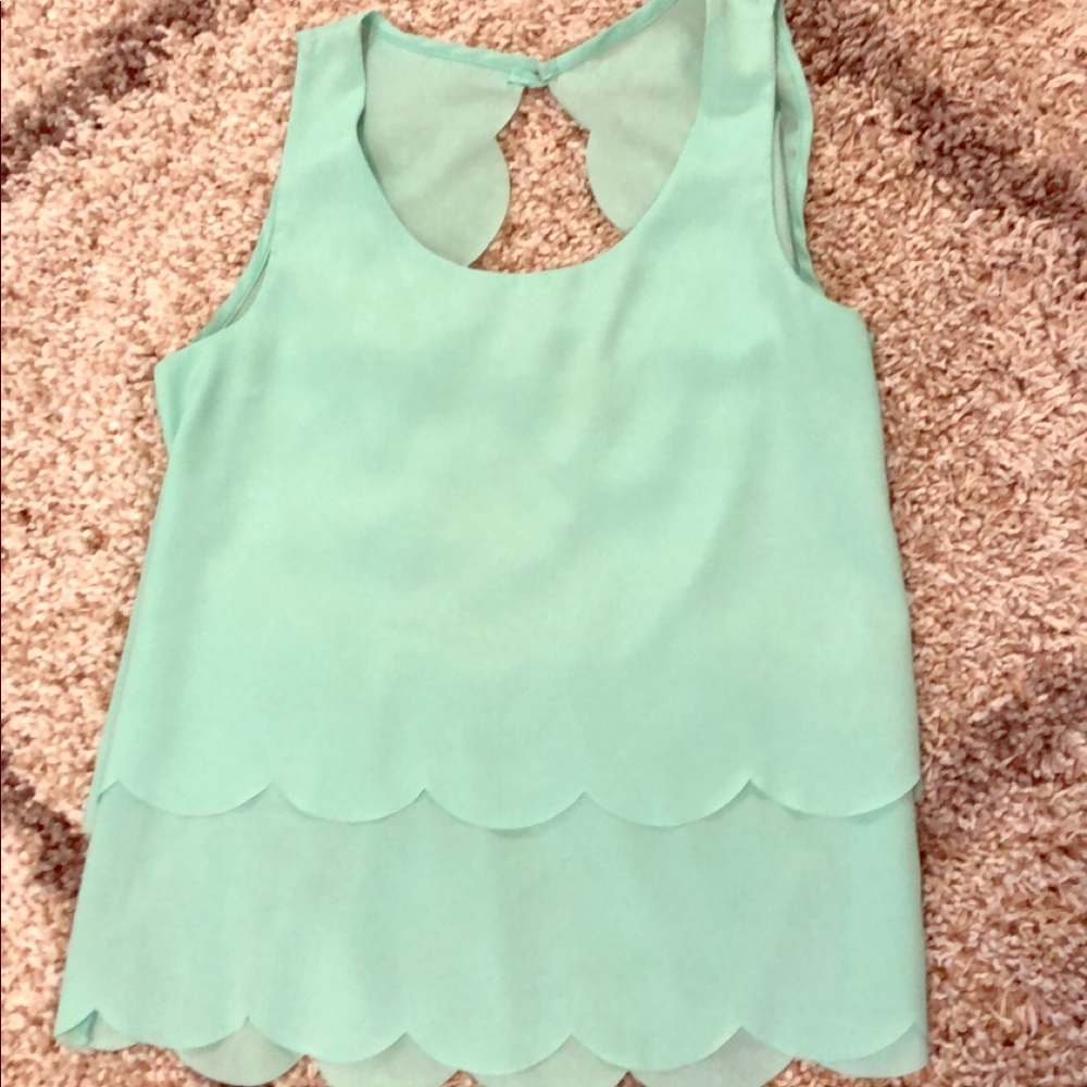 Boutique Top with scallop detail, peekaboo back